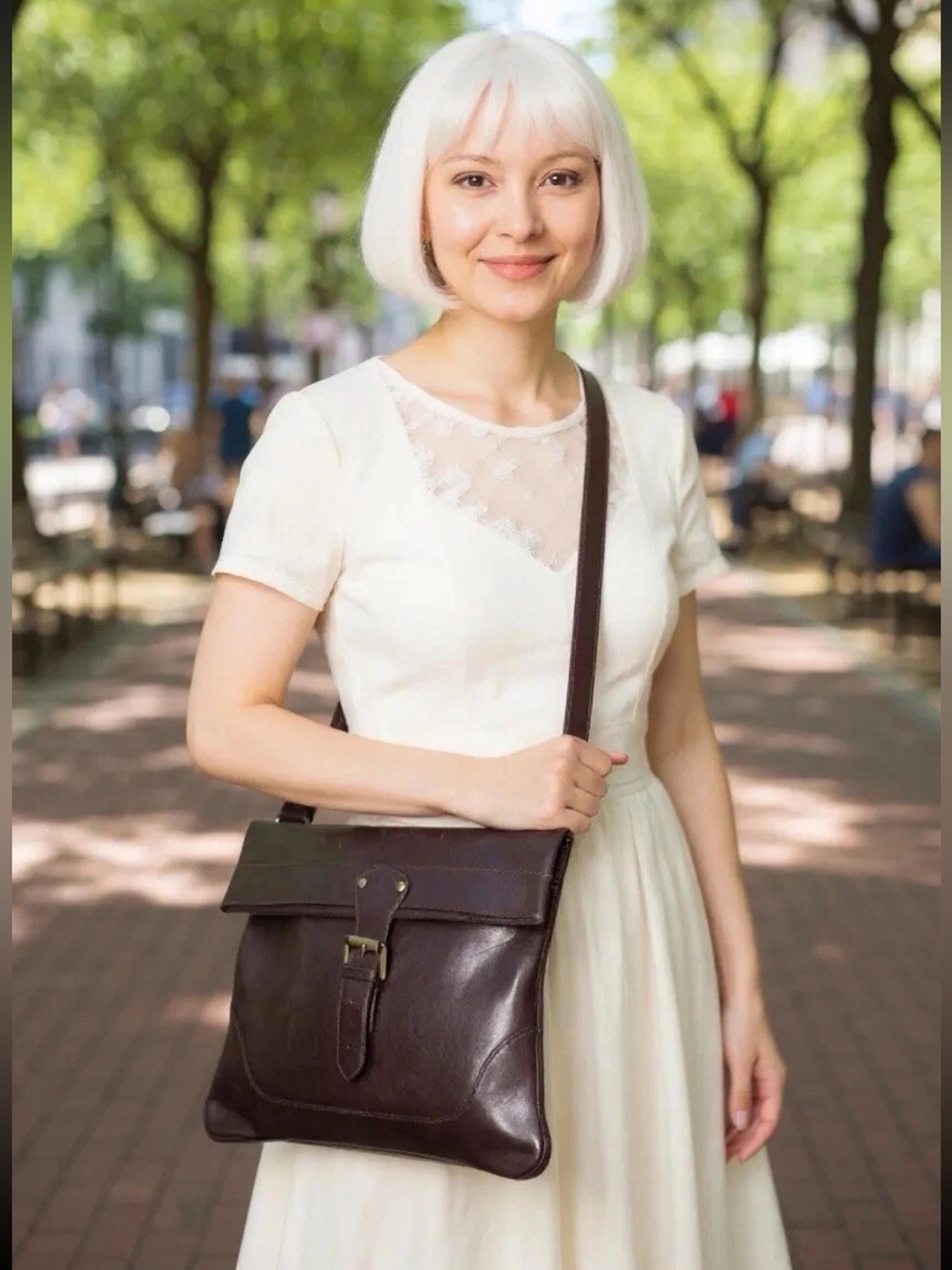 Mulberry Dark Brown Leather Crossbody Satchel